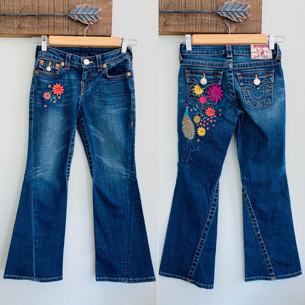 True Religion Girls Jeans Joey Embroidered Flare